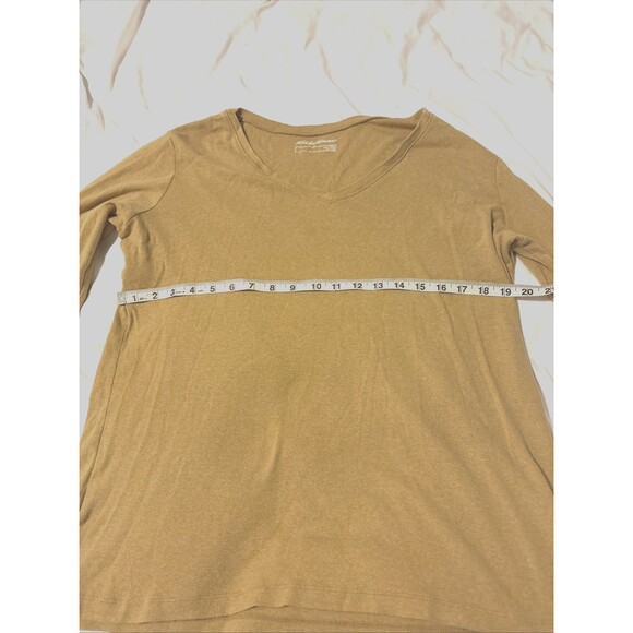 Women’s Eddie Bauer Long Sleeve Yellow -Gold V-Neck T Shirt - Picture 2 of 9